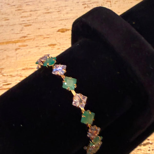 Emerald Blossom Tennis Bracelet