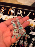 Teardrop Emerald Royalty Dangle Earrings