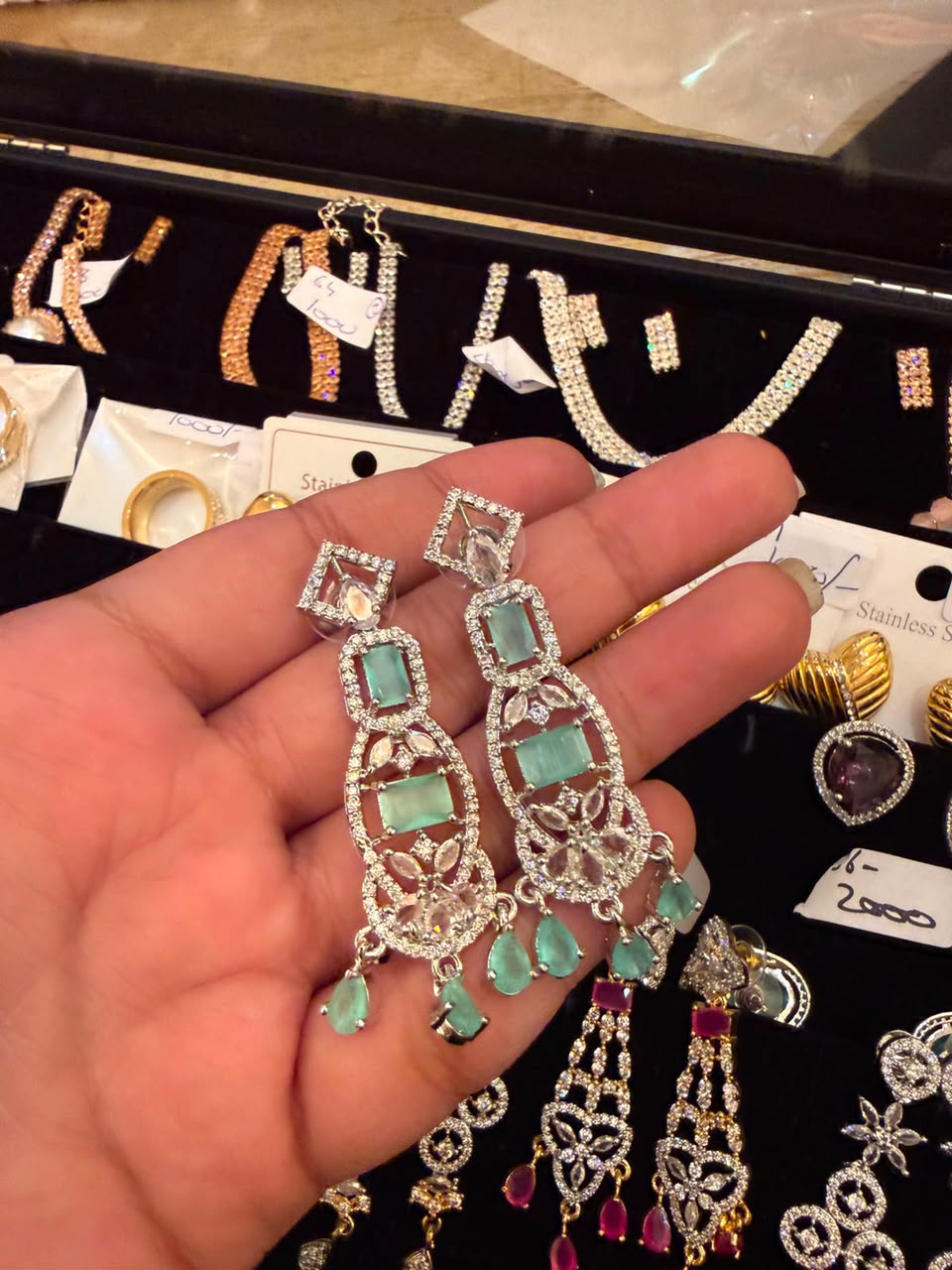 Teardrop Emerald Royalty Dangle Earrings