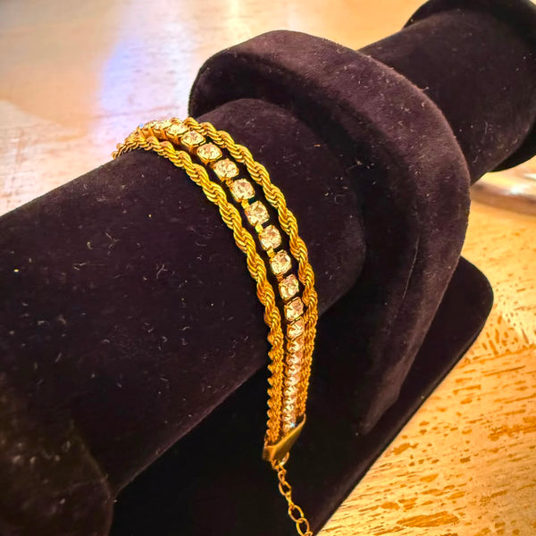 Zircon Encrusted Gold bracelet