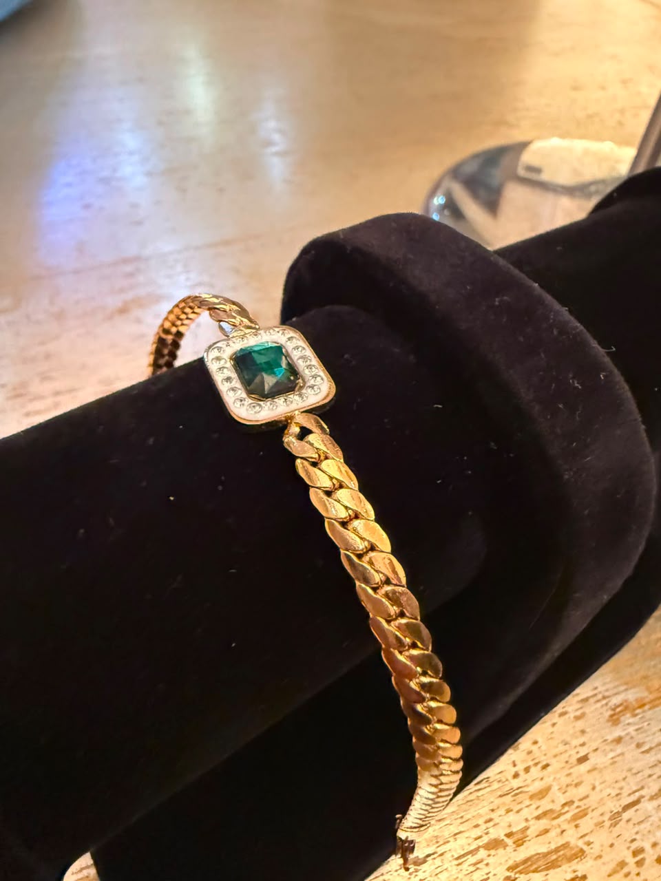 Solitaire Emerald Statement Cuff