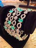 Regal Emerald American Diamond Bangles