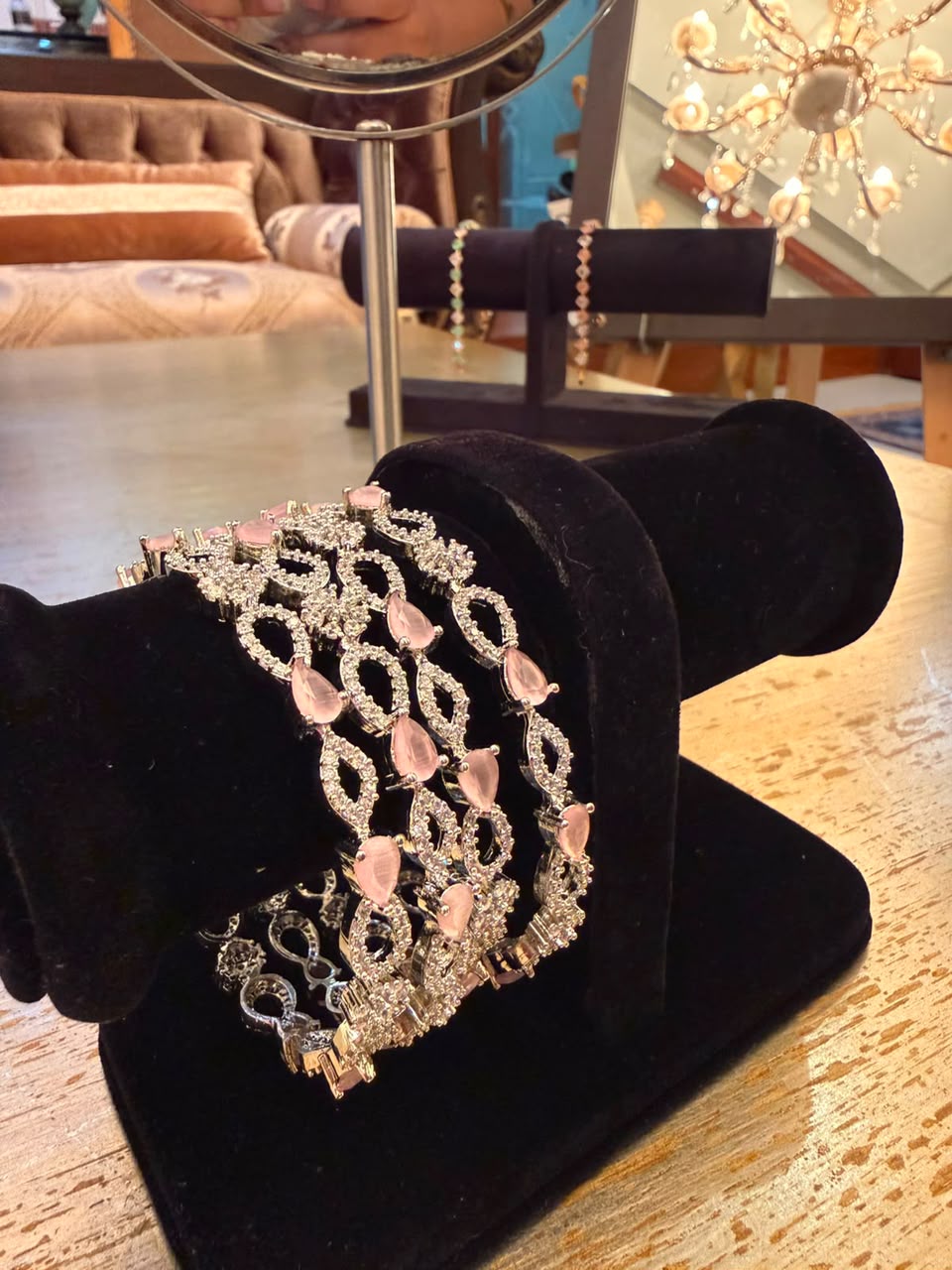 Filigree Rose American Diamond Bangles