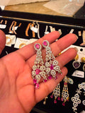 Ruby Accented Majestic Chandelier Earrings