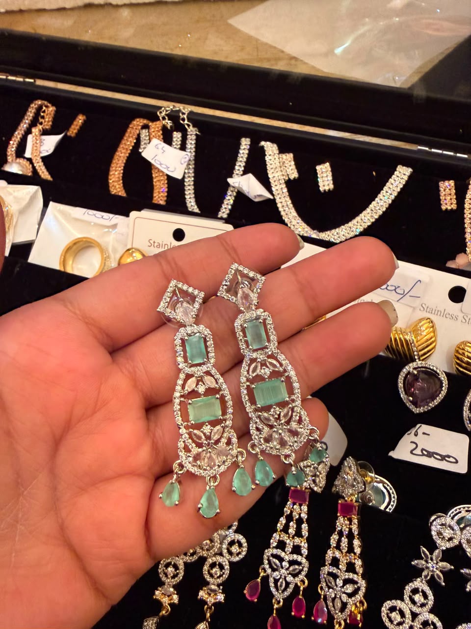 Art Deco Emerald Statement Dangles