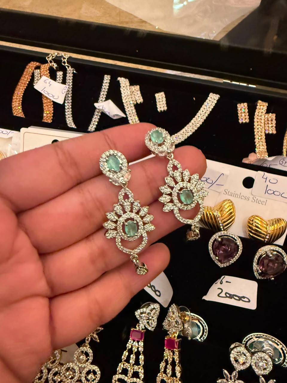 Mint Green Monarch Drop Earrings