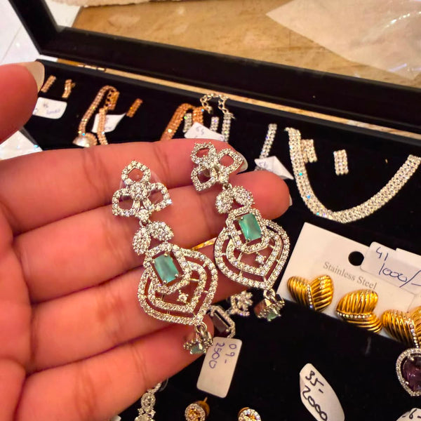 Victorian Emerald Cascade Earrings